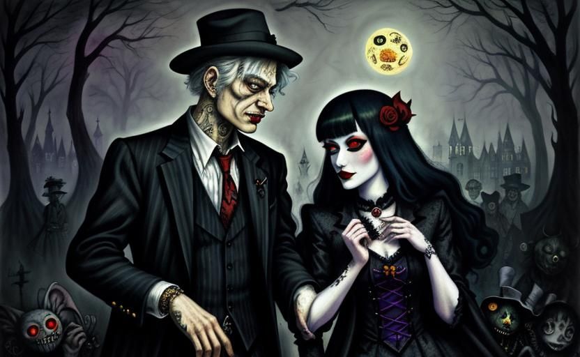 Vampires in Love: A Dark Fantasy Cartoon Romance