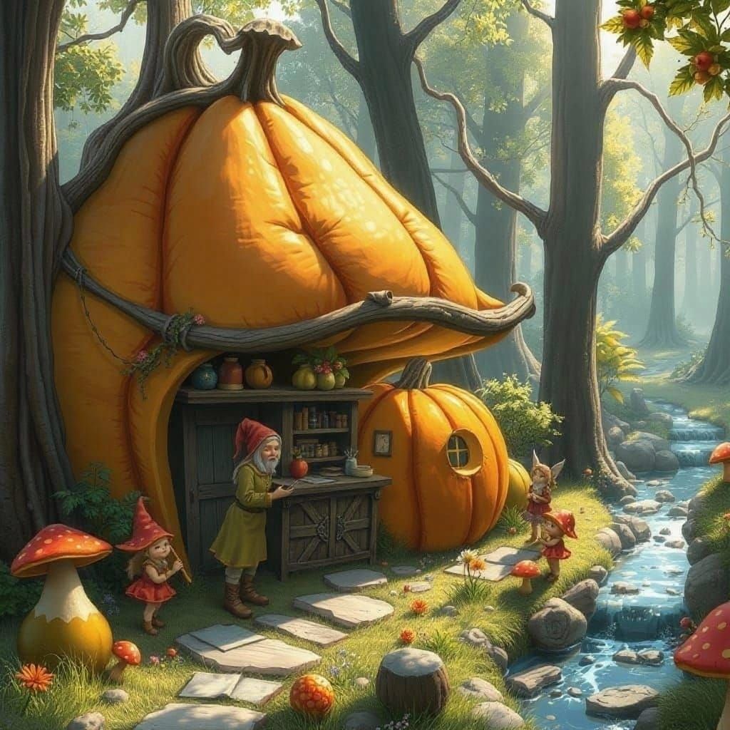 Enchanted Pumpkin Farmstand in Fairy Forest