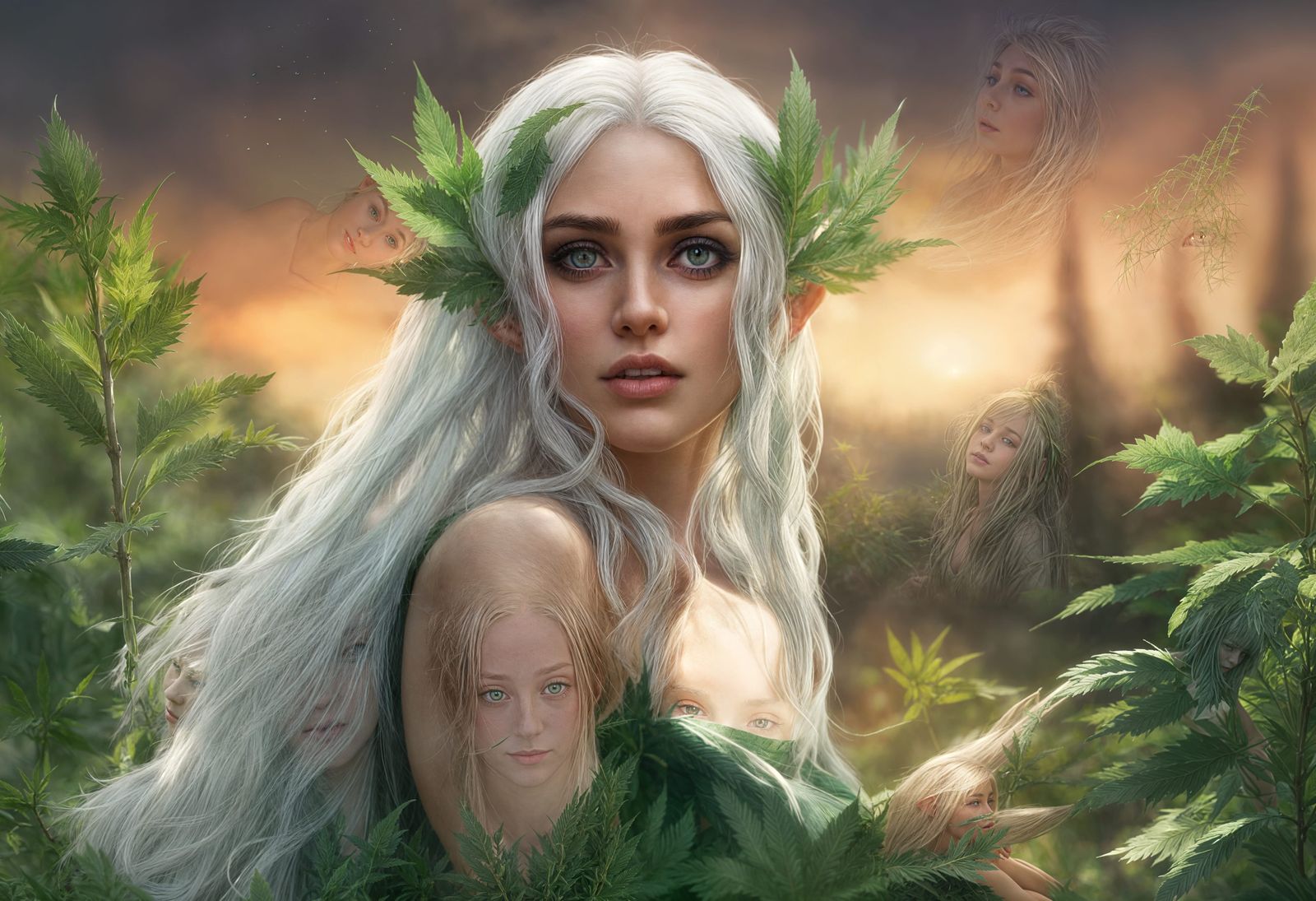 Elf Goddess in a Marijuana Field