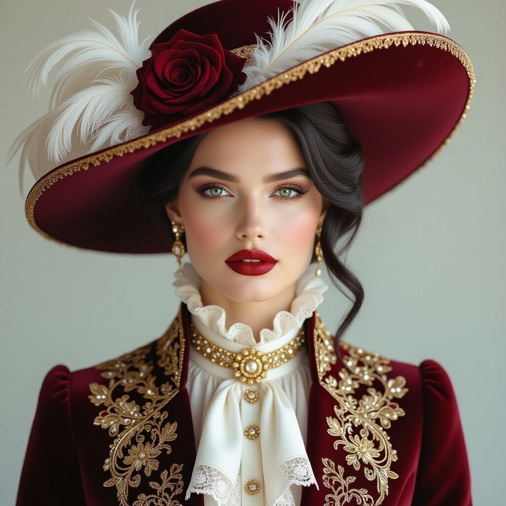 Elegant Woman in 18th Century Fashion