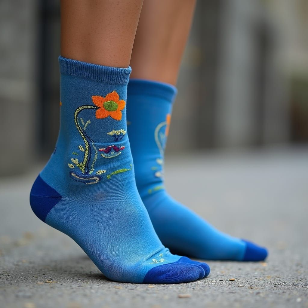 Baby Feet in Blue Socks