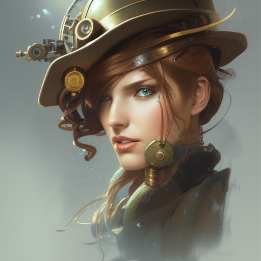Steampunk Woman Portrait with Dynamic Lighting