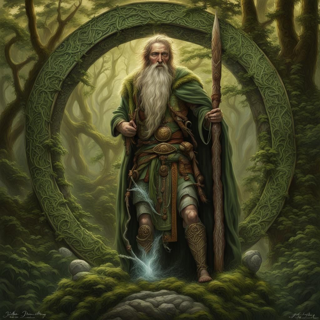 Ogma, Irish and Scottish God, Detailed Matte Painting