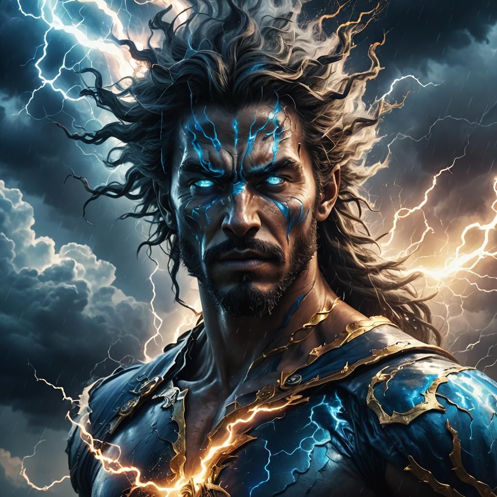 Air Elemental Summons a Storm in Fantasy Art