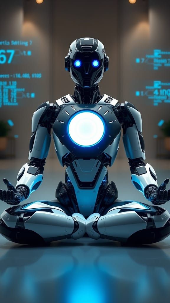 Cybernetic Meditation in Futuristic Style