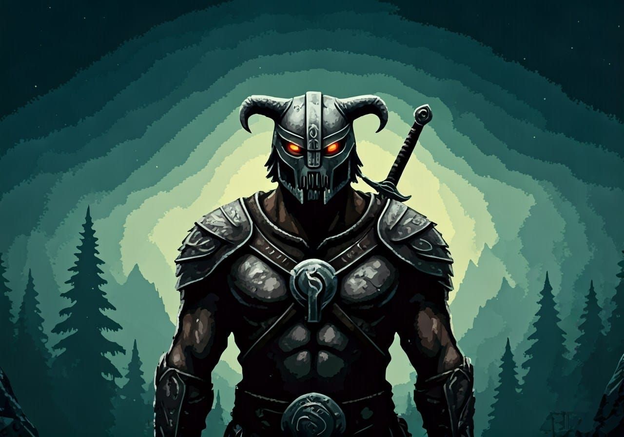 Skyrim in 16-bit Pixel Art Style