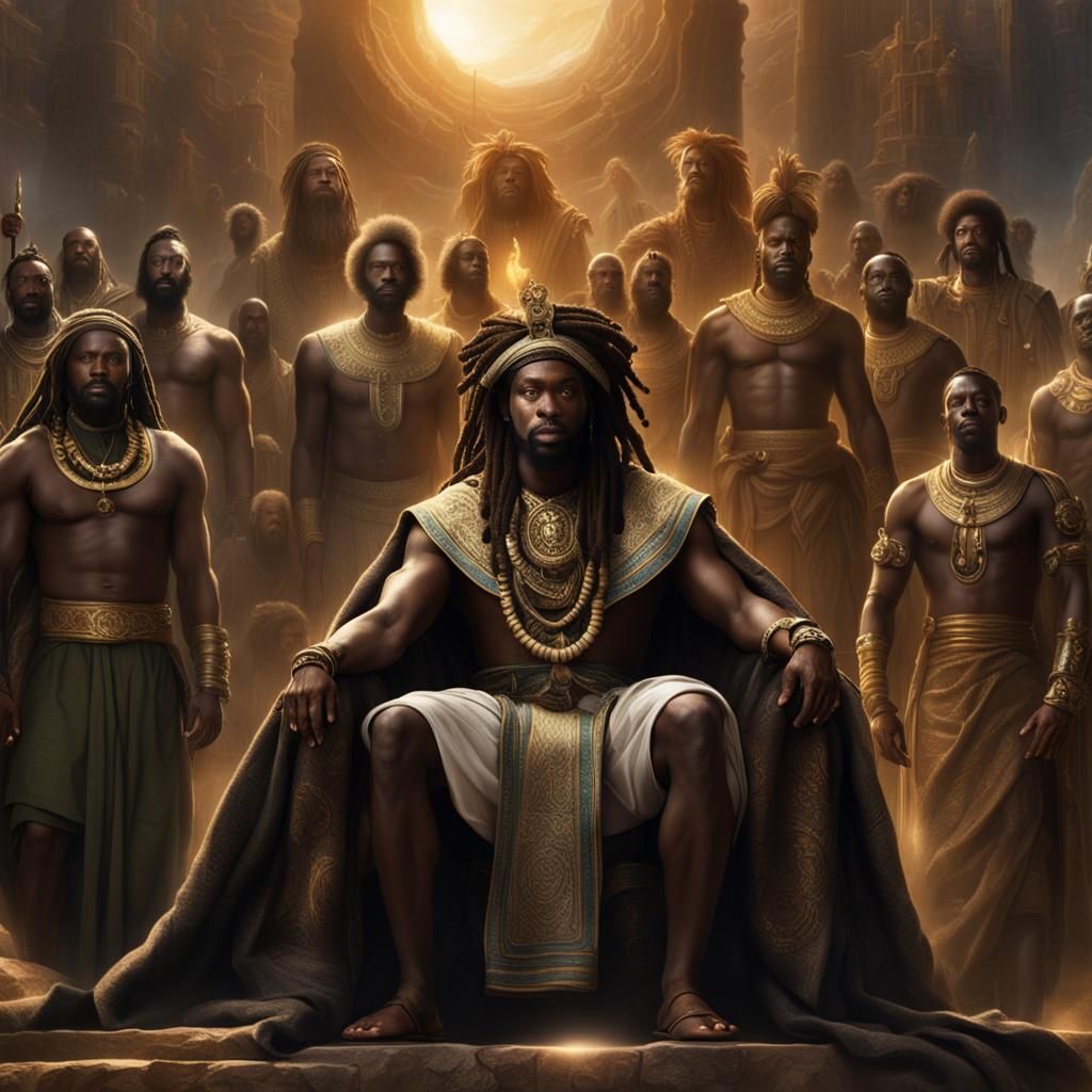 Ancestral Blessing: A Matte Painting of Kings and Gods