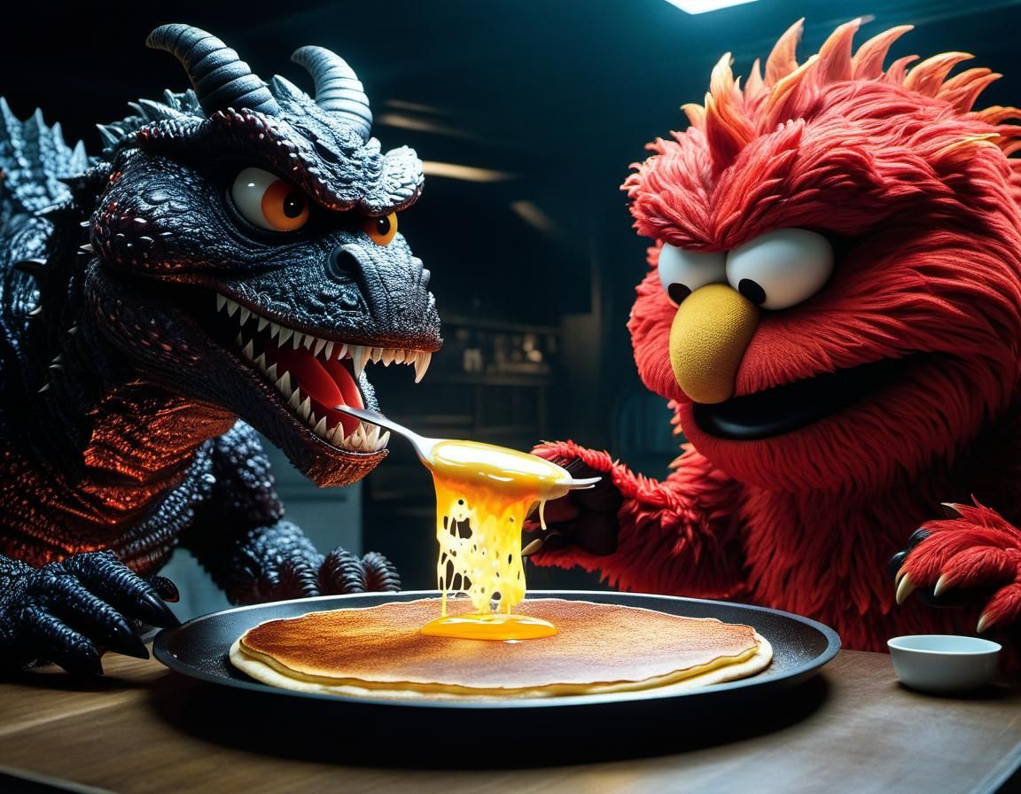 Horror Film: Kaiju Elmo Pancake Demon