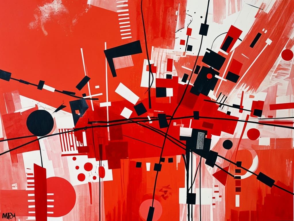 Vibrant Red Abstraction with Dynamic Energy