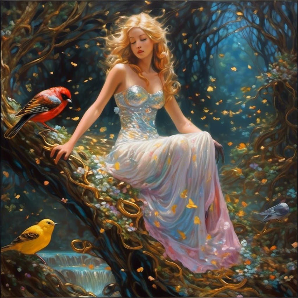 Golden Stairway to Heaven, Oil Painting