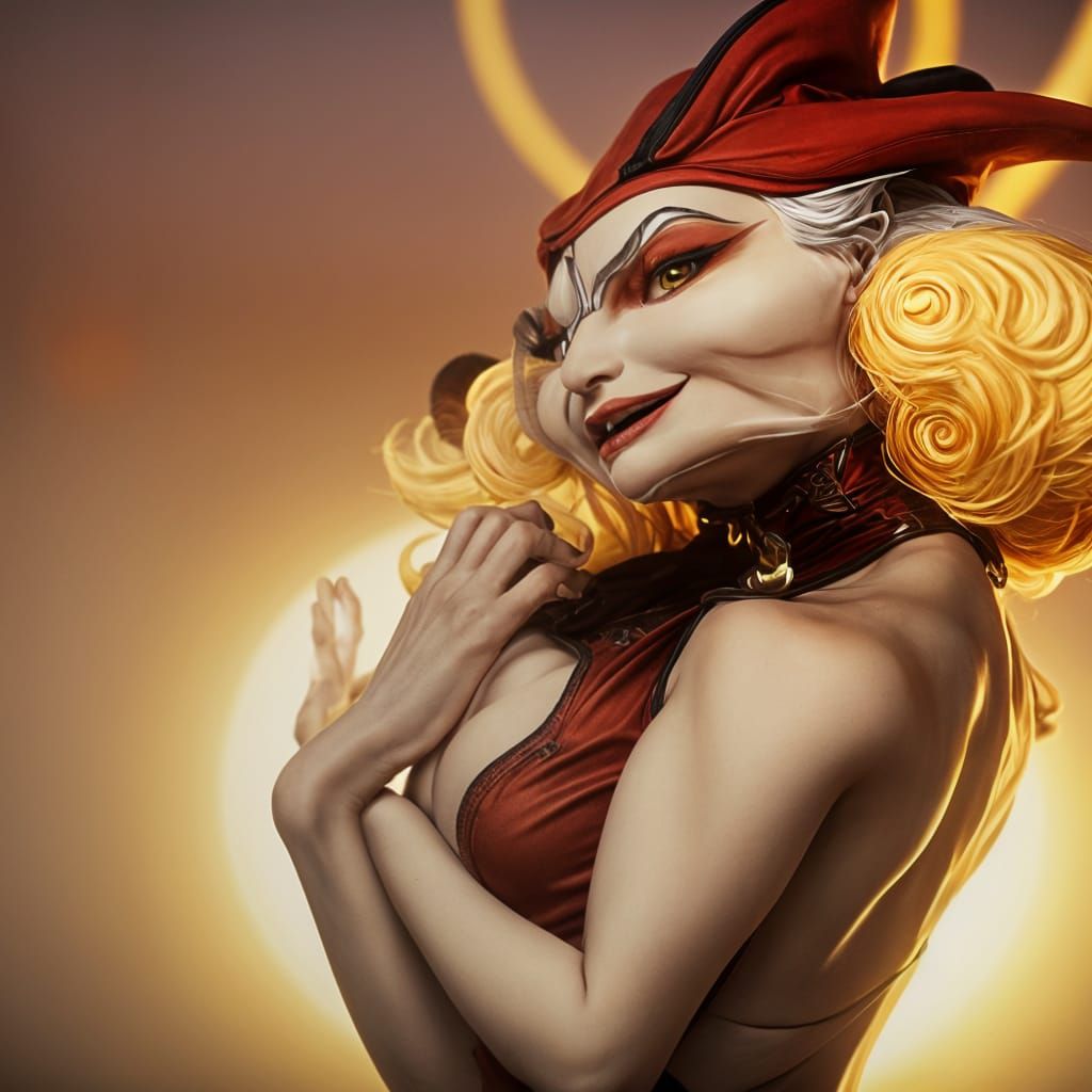 Detailed Cartoon Cat-Woman in Soft Light