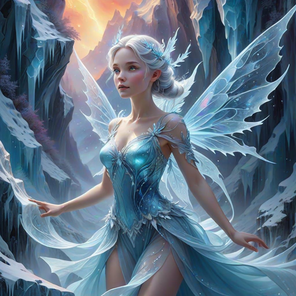 Ethereal Ice Fairy in Glacier Gorge