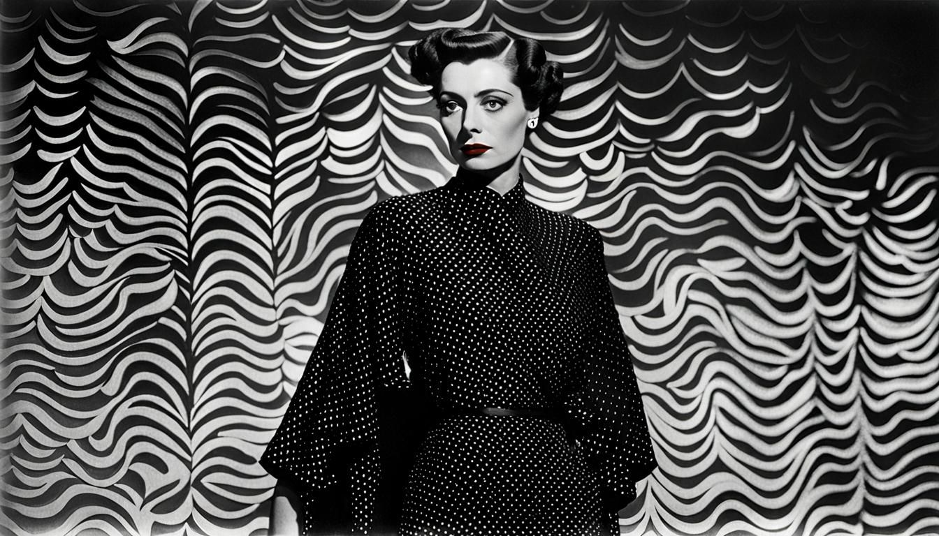Woman in Printed Crepe Dress, Man Ray Style