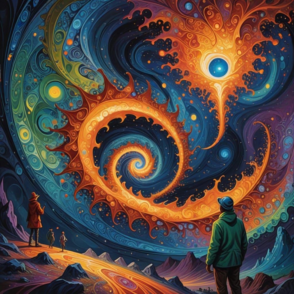 Celestial Vortex in Iridescent Colors