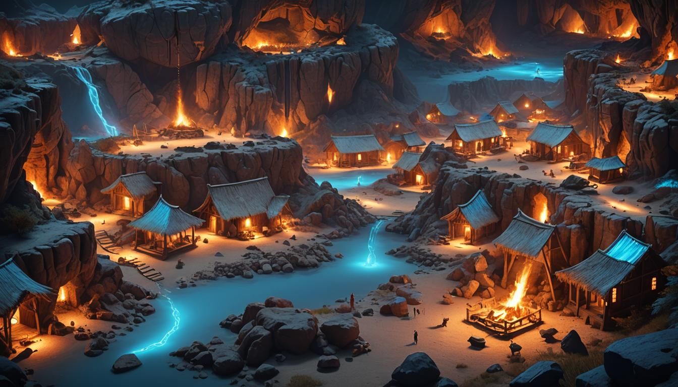 Prehistoric Atlantis Village in Anime Aesthetic