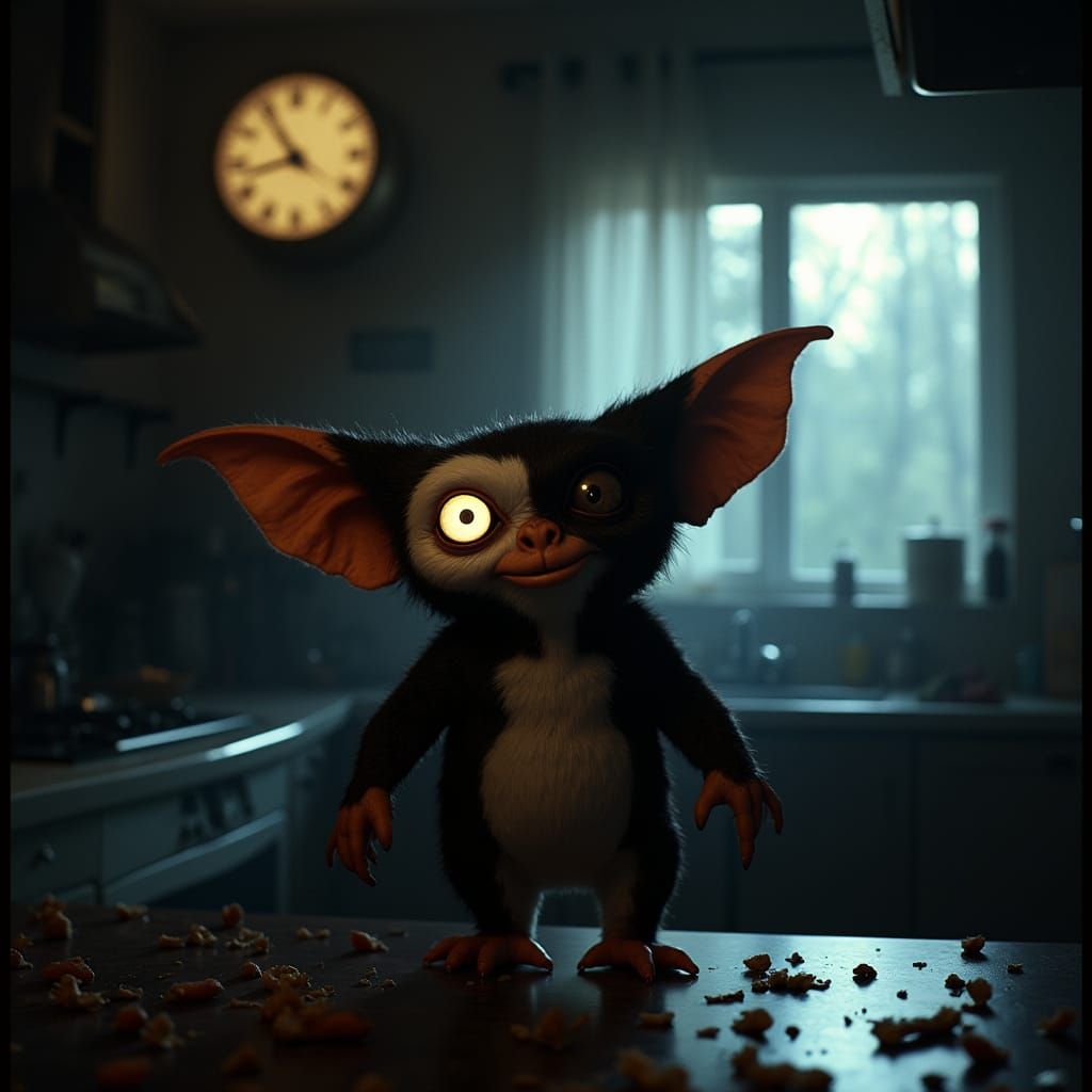 Mogwai in Haunting Junji Ito-Style Horror Scene