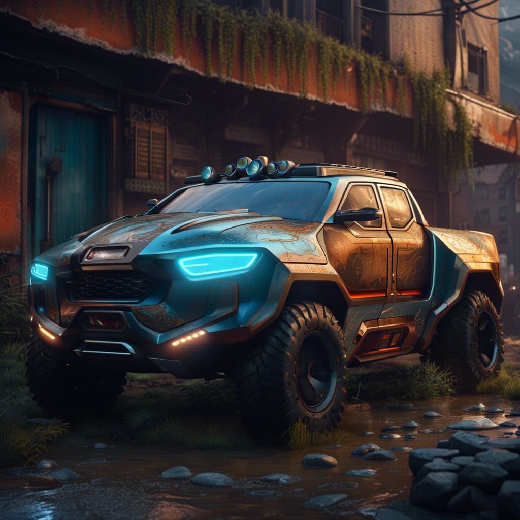 Futuristic 2060 Pickup Truck Concept Art