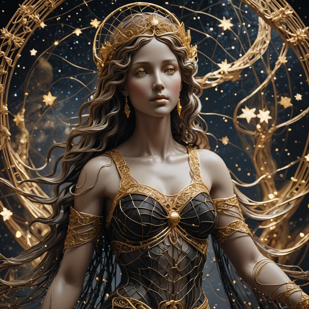 Goddess of the Celestial Realm in Hyper-Realistic Digital Ar...