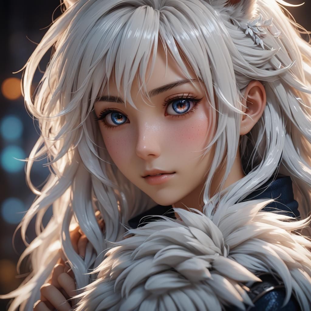 Anime Furry Embrace in Digital 3D Art