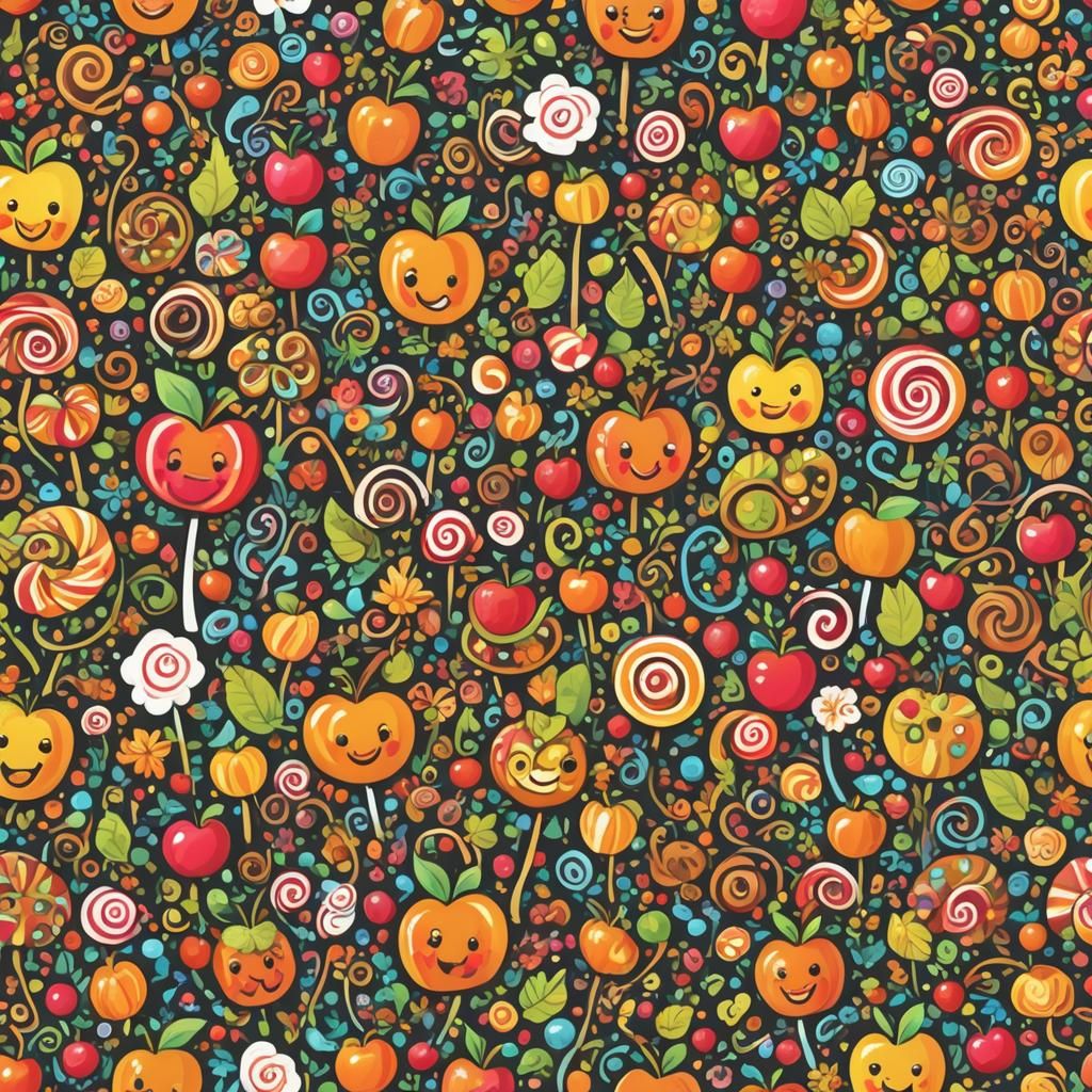 Candyland Autumn Garden: Kawaii Caramel Apple