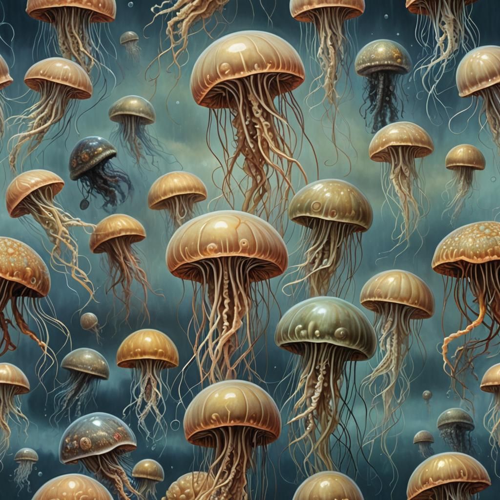 Brain Jellyfish in Post-Impressionistic Style