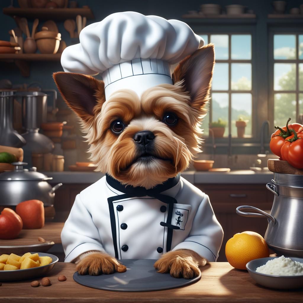 Chef Dog: Adorable CGI Art in Kitchen