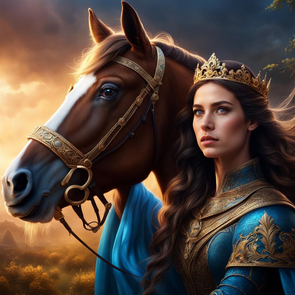 Princess with Horse: Fantasy Concept Art