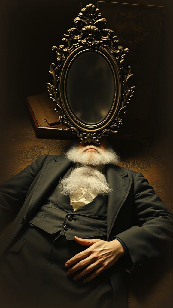 Sigmund Freud Confronts the Mirror's Dark Reflection