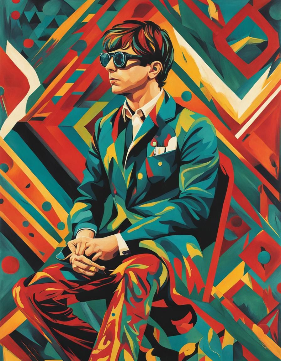 Abstract Swiss-Army Man in Dixit Style