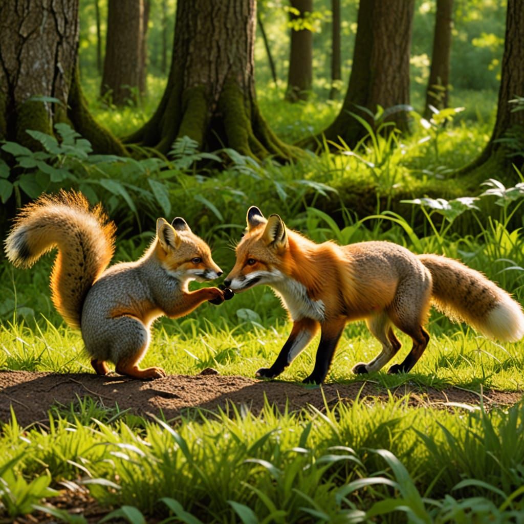 Wild Forest Friends Unite in Joyful Play