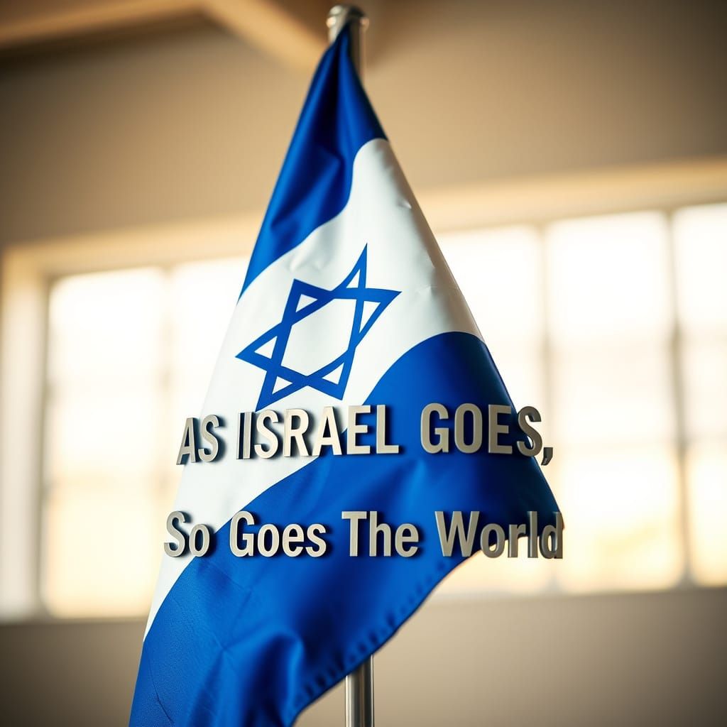 Vibrant Israeli Flag in Elegant Modern Composition