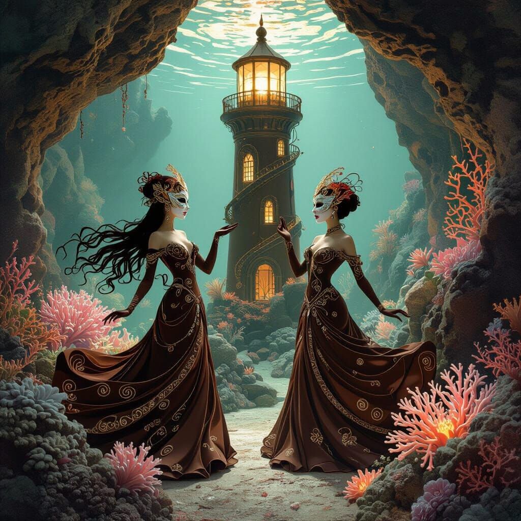 Chocolate Figures Dance in Bioluminescent Grotto