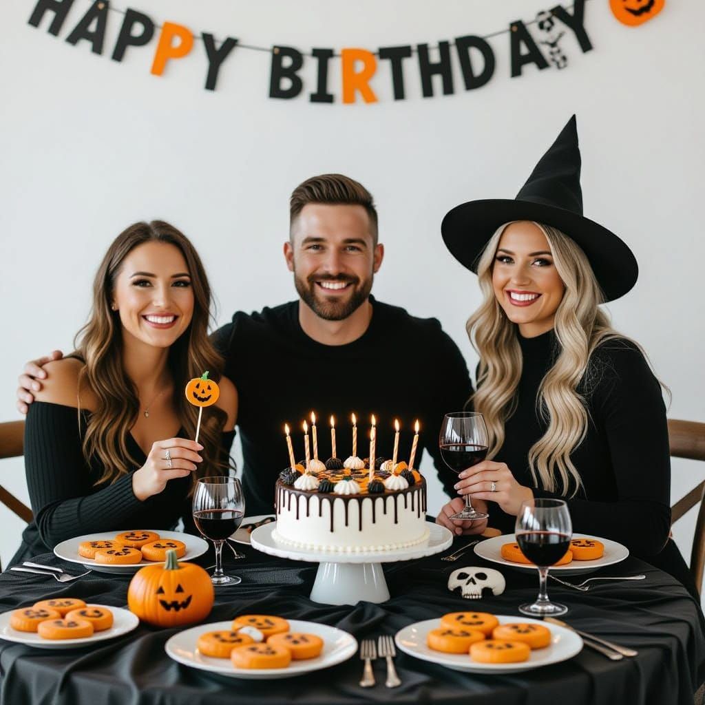 Spooky Birthday Party Decorations and Cake