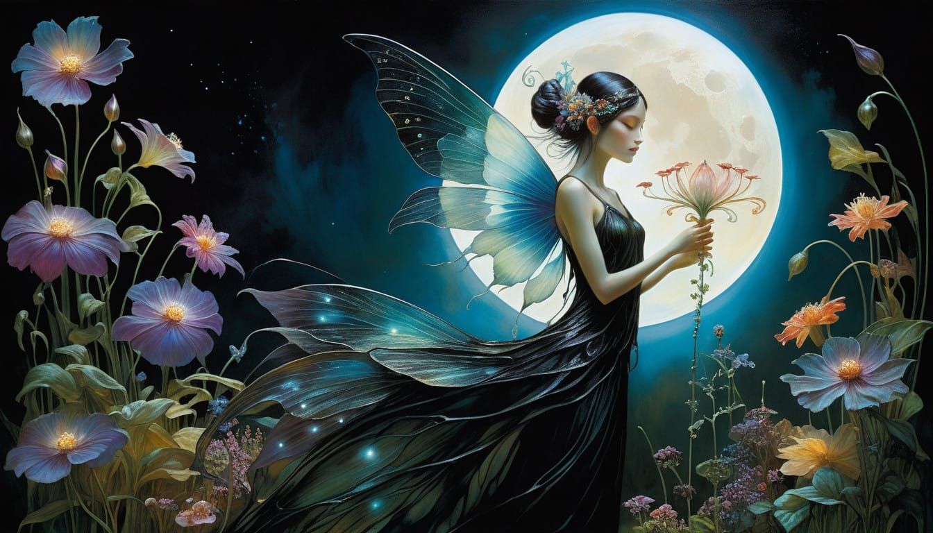 Ethereal Fairy Goddess in a Dreamy Garden