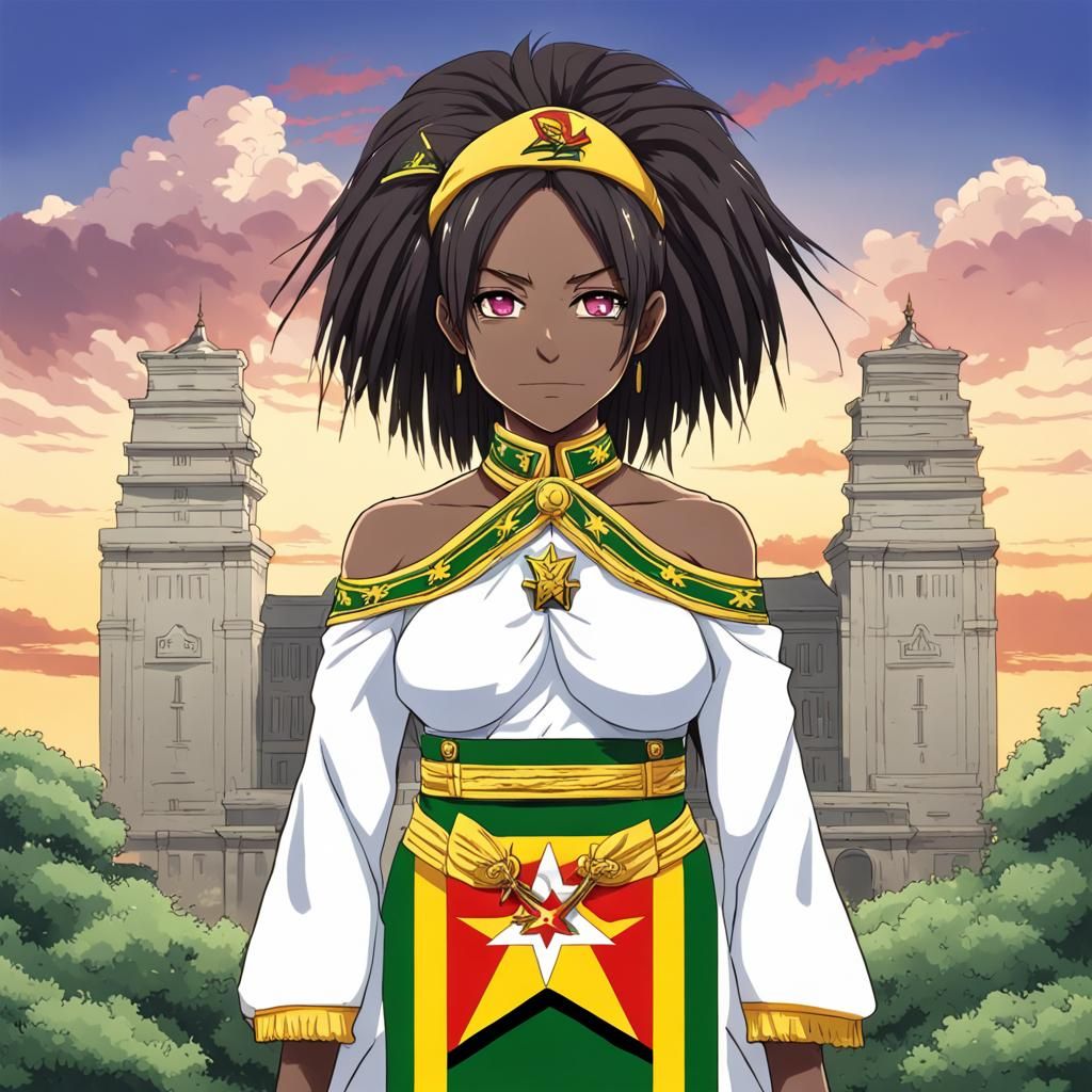 Zimbabwe Personified in Anime Style
