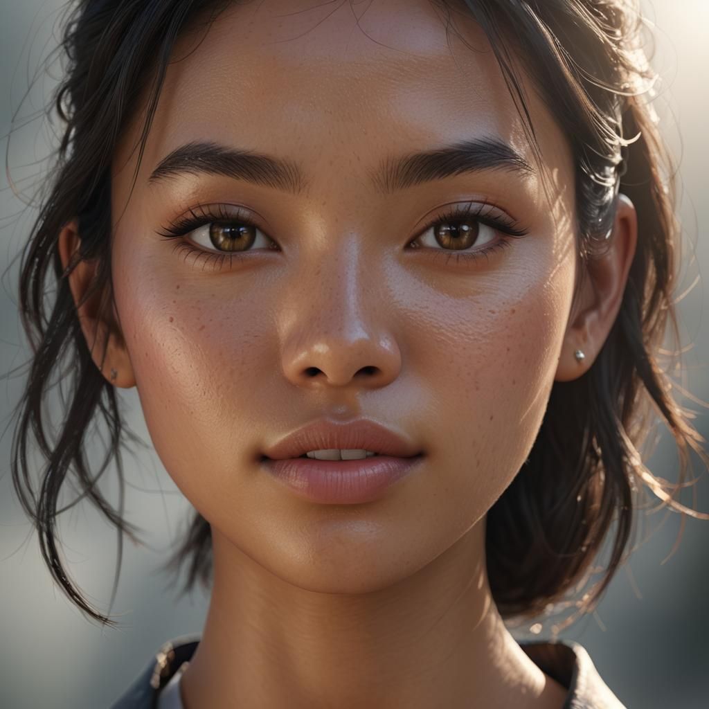 Portrait of a Beautiful Mixed-Race Teenager