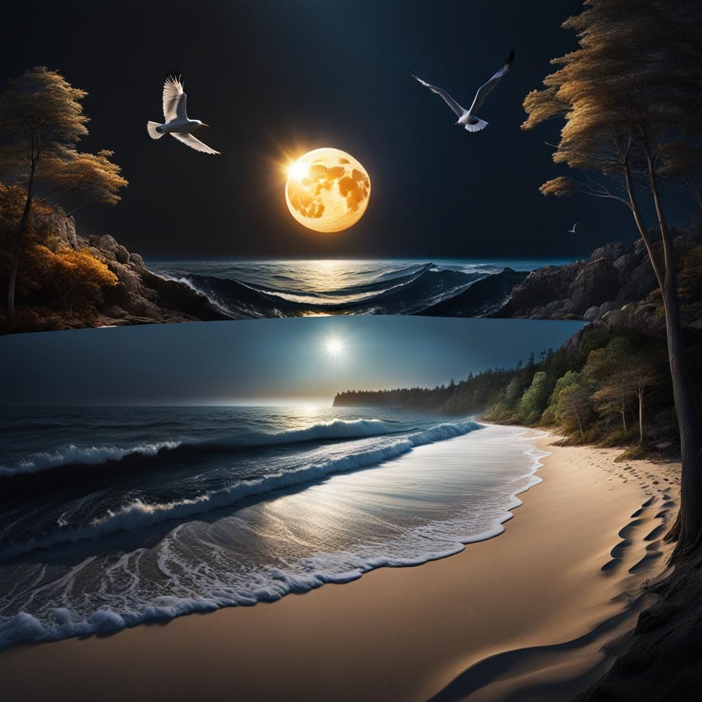 Day and Night Digital Matte Painting