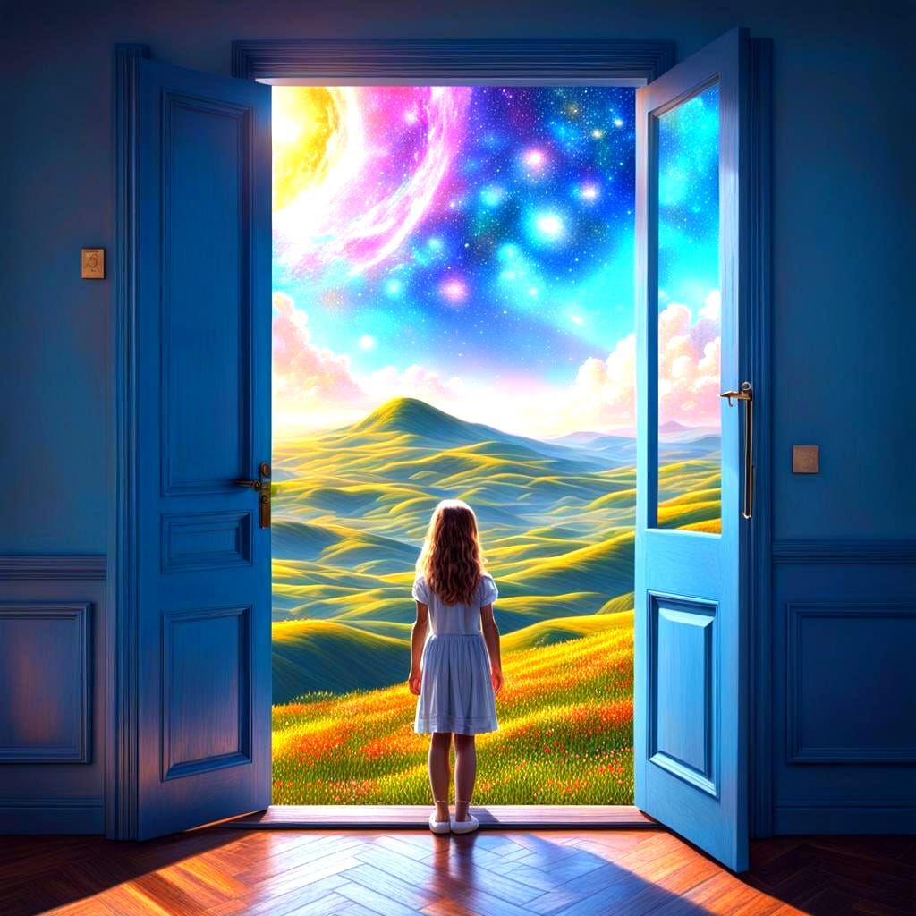 Heavenly Fields Seen Through Open Doorway