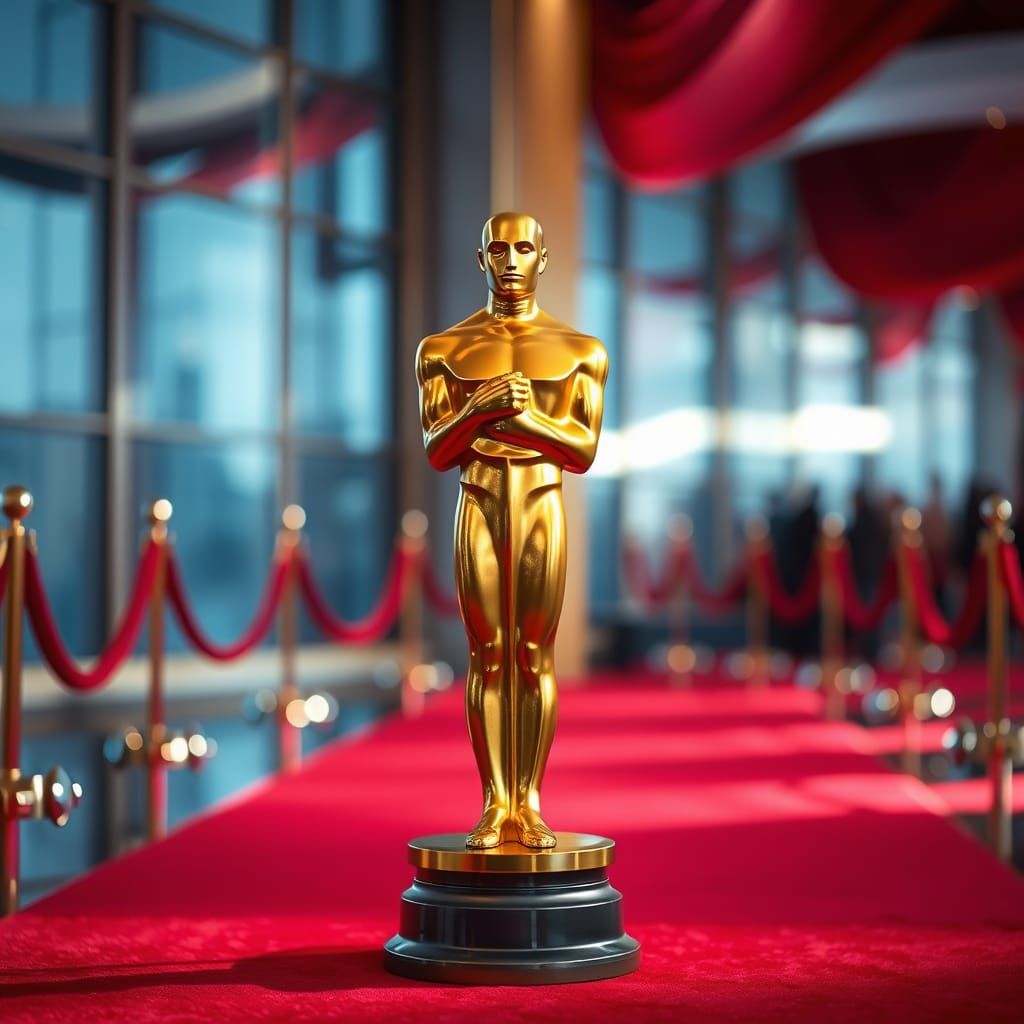 Golden Oscar on Red Carpet