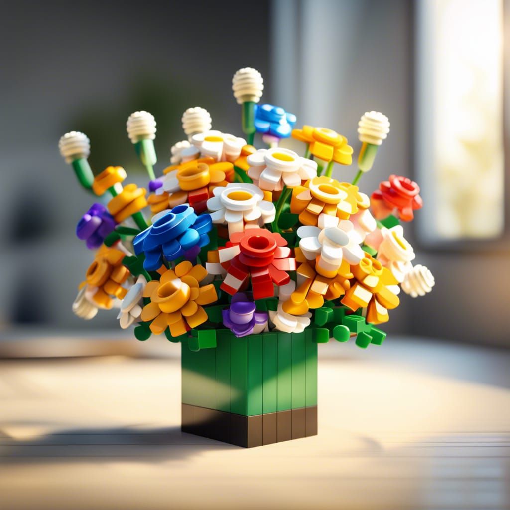 Hyperrealistic Lego Flower Bouquet in Unreal Engine