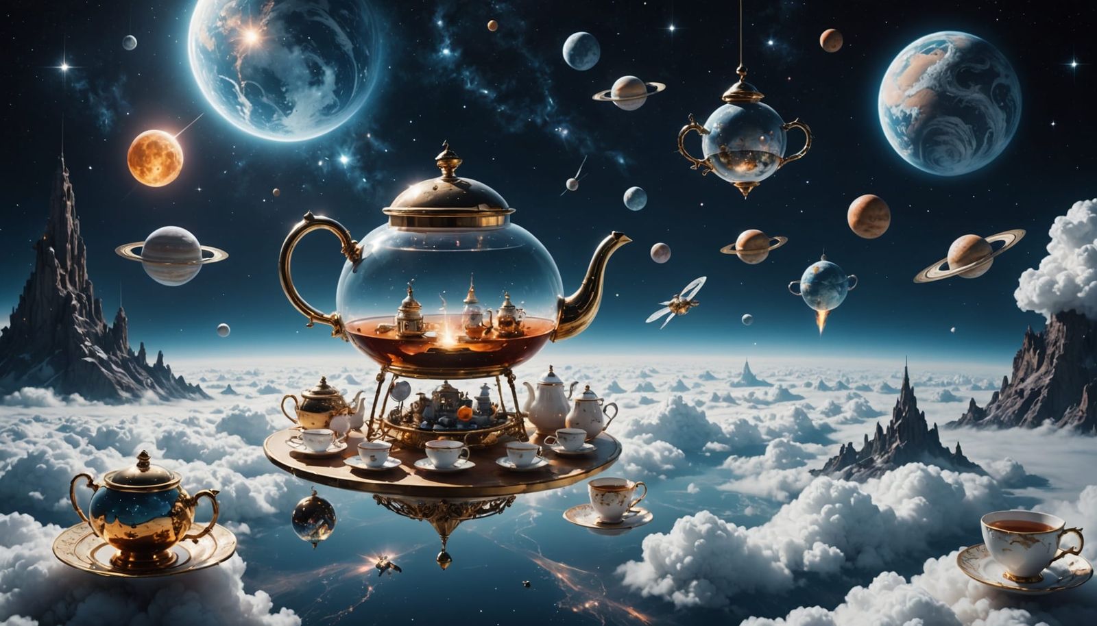 Fantastical Tea Party in Space