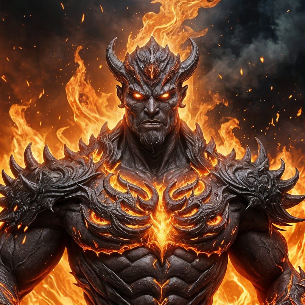 Infernal Anime Warrior: Torrus in Fiery 3D Art