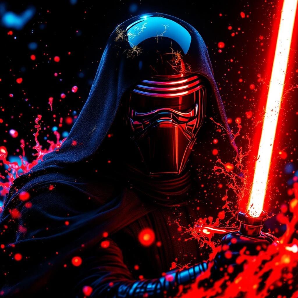 Kylo Ren in Synthwave Retro-Futuristic Style