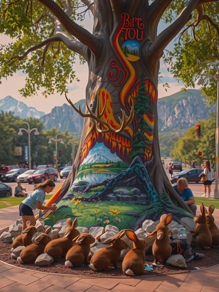 Ancient Tree Transports Viewers to Serene Mountain Landscape