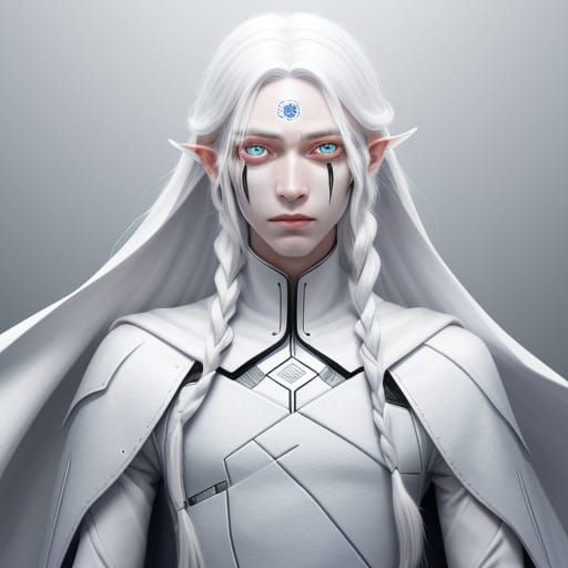 Mysterious White-Haired Figure With Scarred Face and Cape