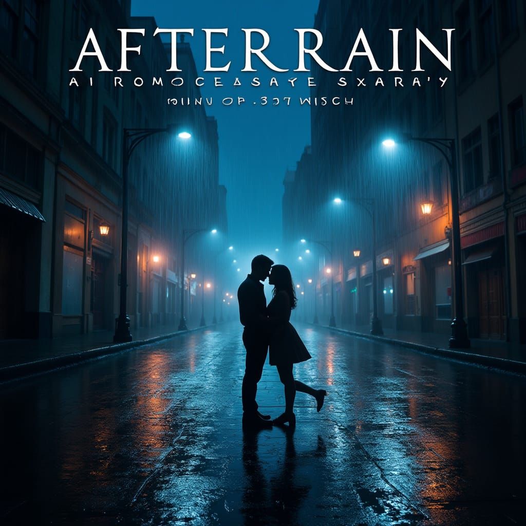 Romantic Book Cover: City Street After Rain