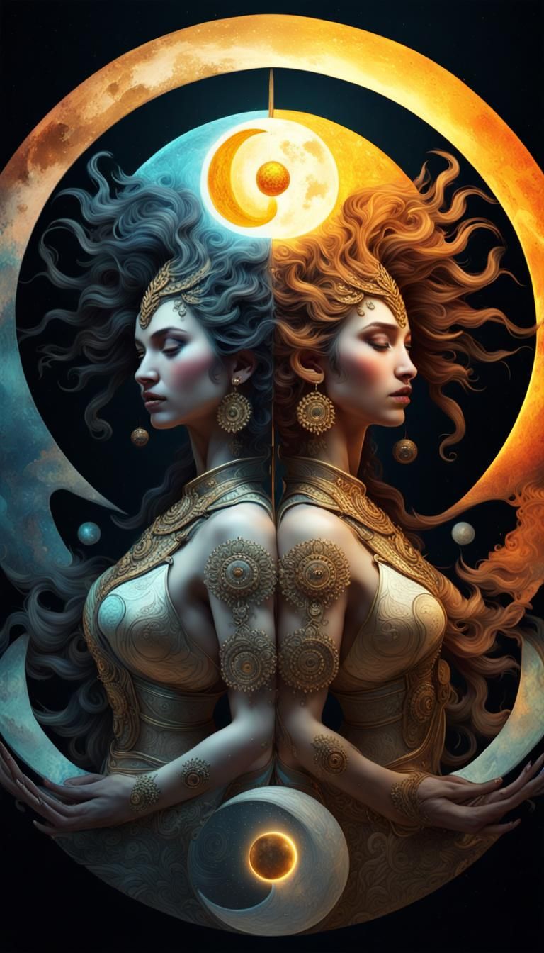 Goddess Embodiment of Yin and Yang: Sun and Moon