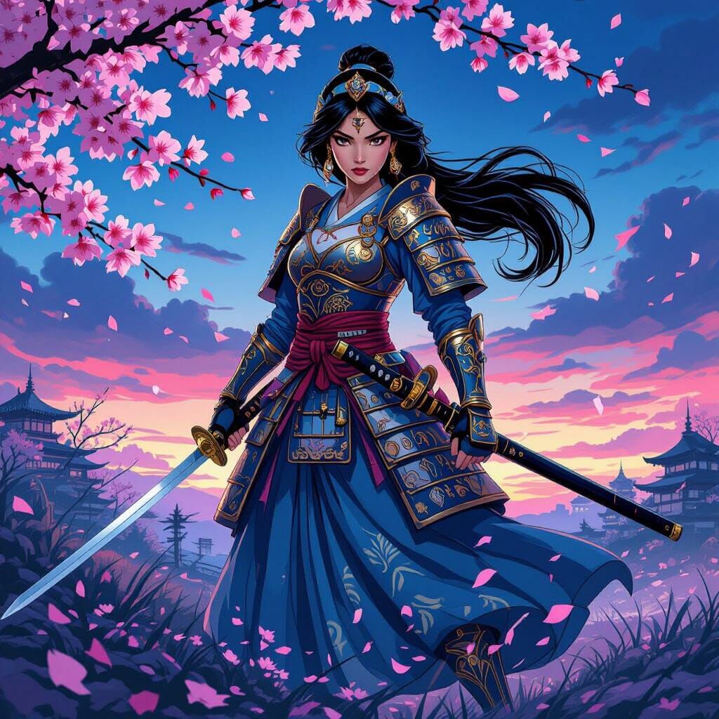 Princess Jasmine as Samurai Warrior in Epic Fantasy Art