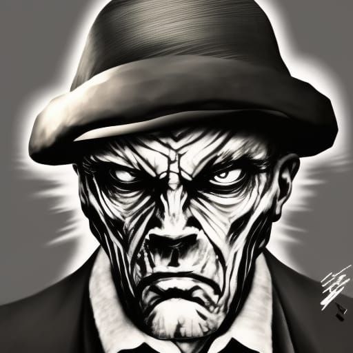 Old Gangster in Dark Fantasy Style