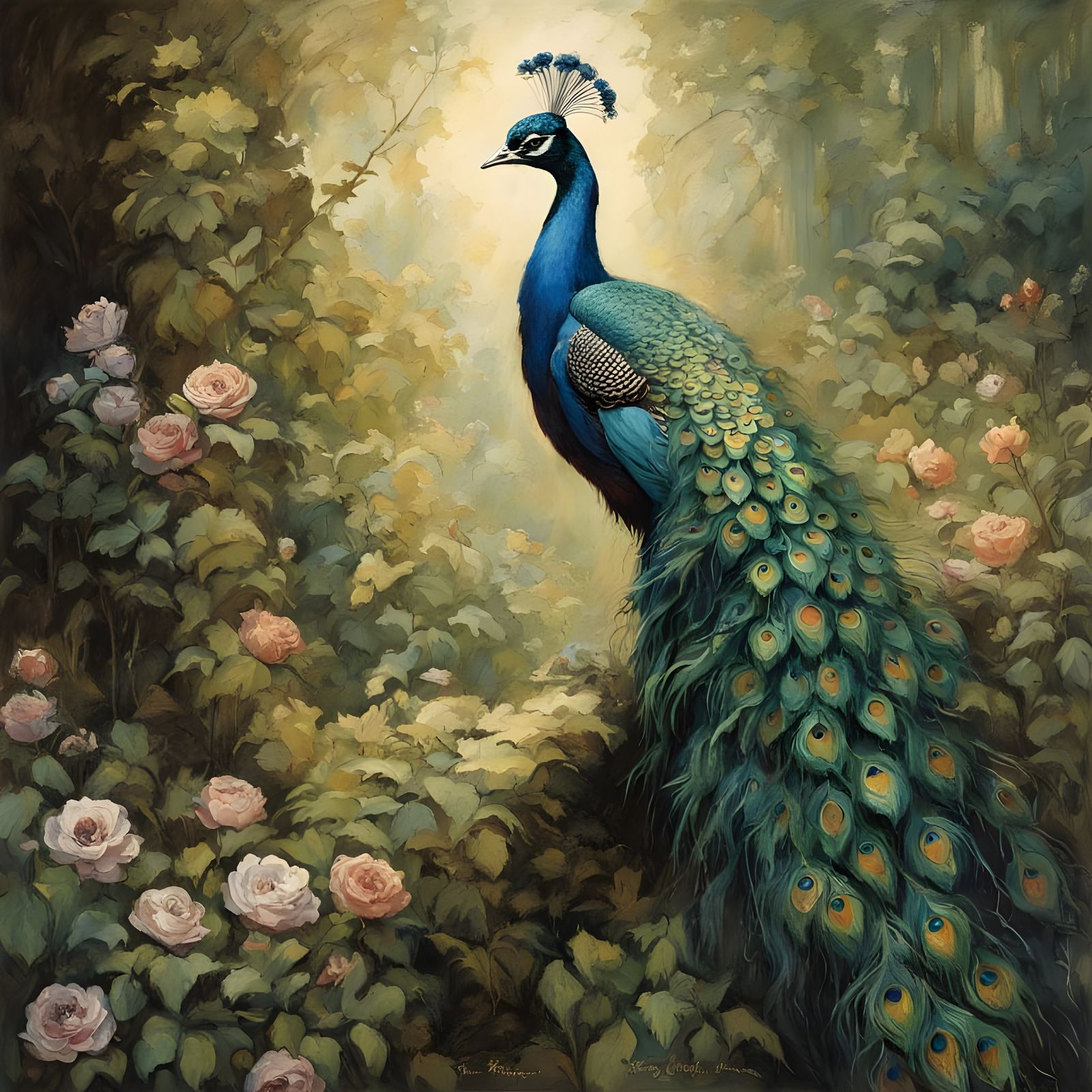 Regal Peacock in Vibrant Bloom